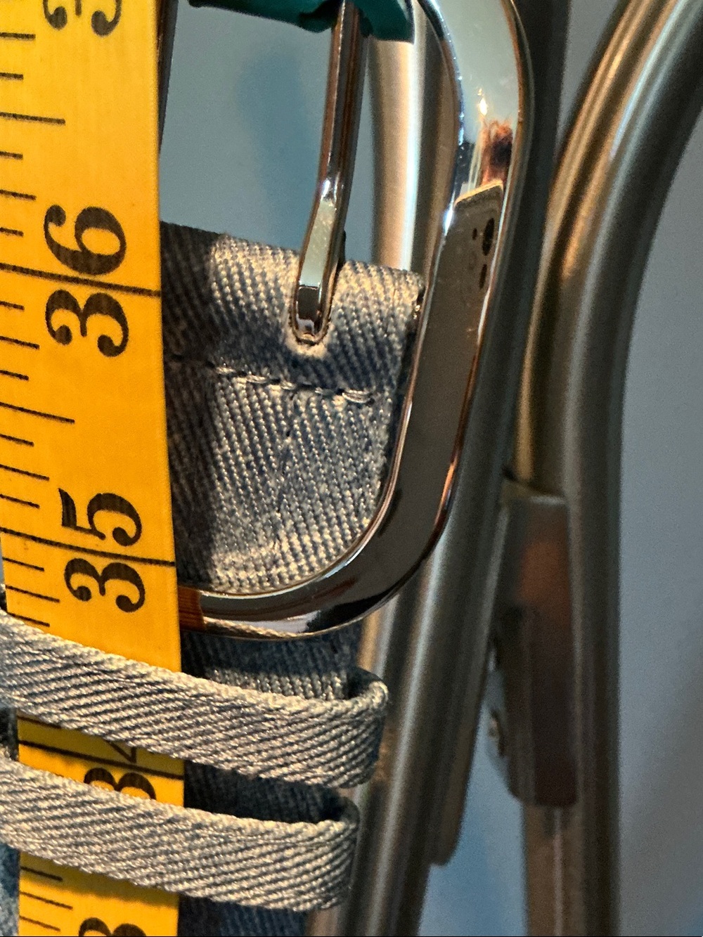 Silver-Buckle Denim Belt in Light Blue - Picture 4 of 8